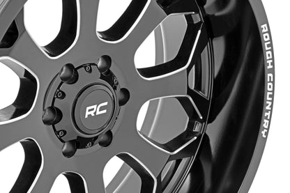 Rough Country 96 Series Wheel | One-Piece | Gloss Black | 20x10 | 6x135 | -19mm | 96201017