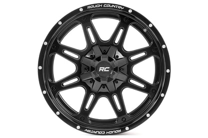 Rough Country 94 Series Wheel | One-Piece | Matte Black | 20x10 | 5x5.0/5x4.5 | -18mm | 94201013