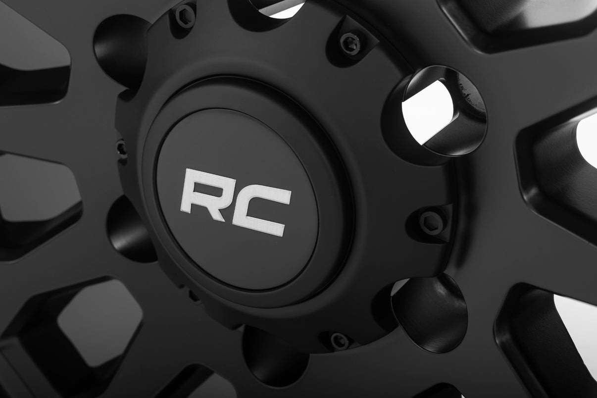 Rough Country 87 Series Wheel | Simulated Beadlock | Black/Machined | 17x8.5 | 6x5.5 | +0mm | 87170912B