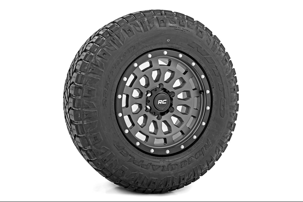 Rough Country 87 Series Wheel | Simulated Beadlock | Gray/Black | 17x8.5 | 6x5.5 | +0mm | 87170912G