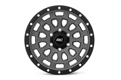 Rough Country 87 Series Wheel | Simulated Beadlock | Gray/Black | 17x8.5 | 6x5.5 | +0mm | 87170912G
