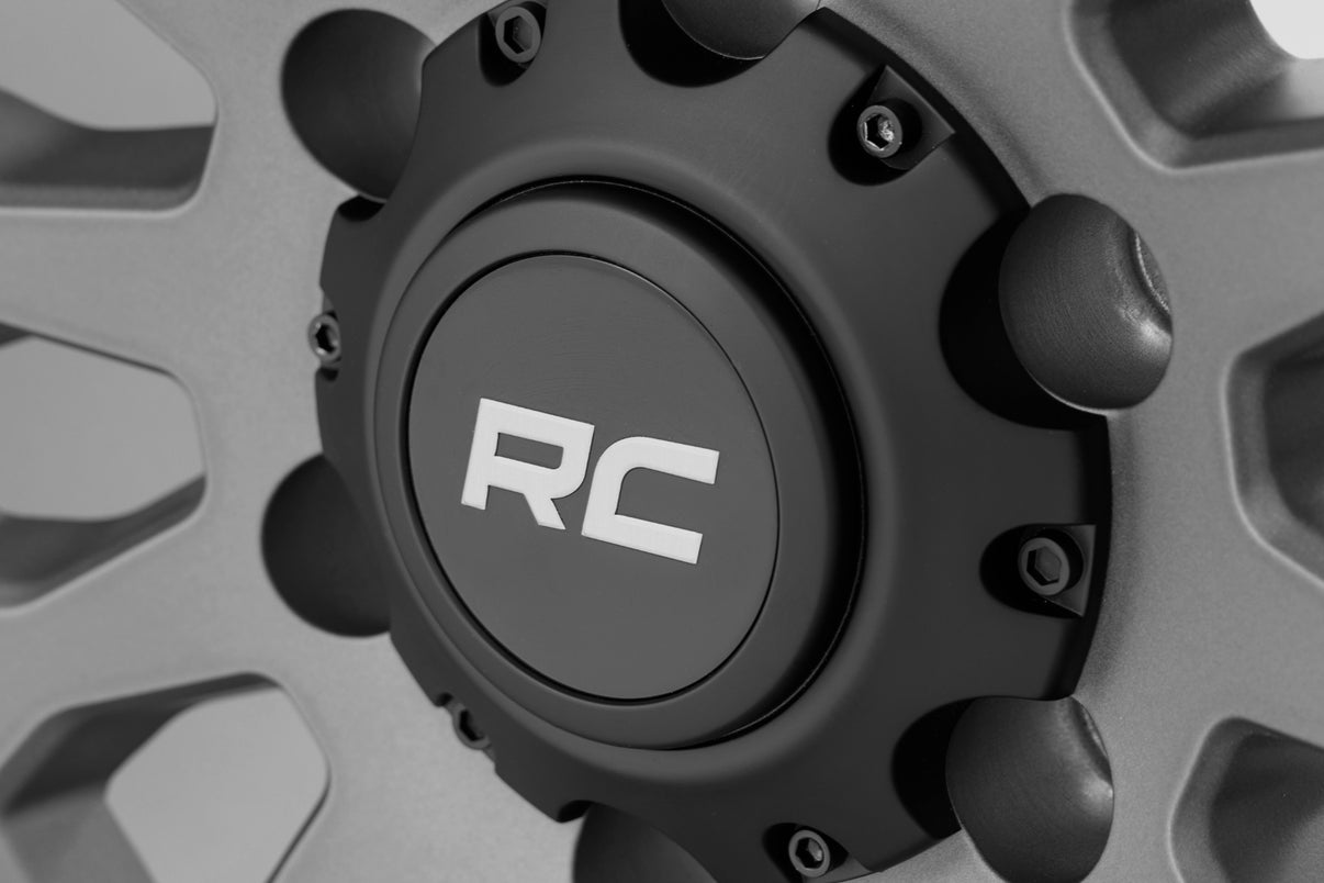 Rough Country 87 Series Wheel | Simulated Beadlock | Gray/Black | 17x8.5 | 6x5.5 | +0mm | 87170912G