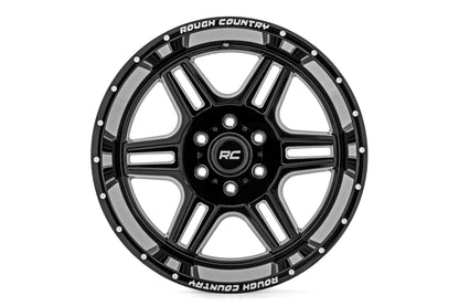 Rough Country 92 Series Wheel | Machined One-Piece | Gloss Black | 22x12 | 6x5.5 | -44mm | 92221212
