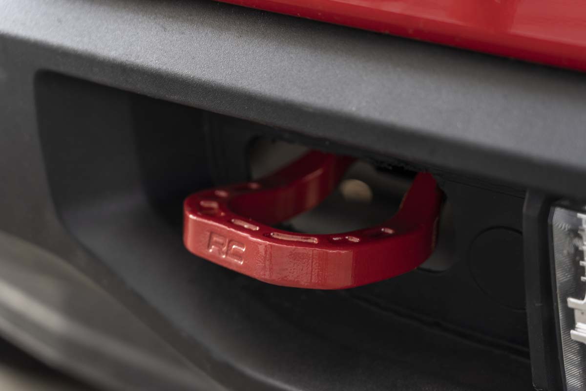 Tow Hooks | Forged | Red | Chevy Silverado 1500 2WD/4WD (2019-2025 & Classic) | RS132