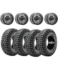 Raceline Ryno 15x10 beadlock Gunmetal 4/137 5+5 mounted on Obor Roc Scrapers