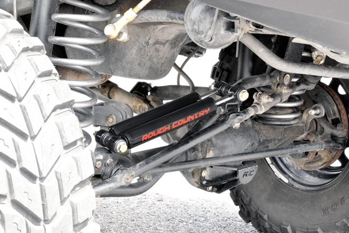 Dual Steering Stabilizer | 2.5-6.5 Inch Lift | Jeep Cherokee XJ/Comanche MJ/Wrangler TJ  | 87308