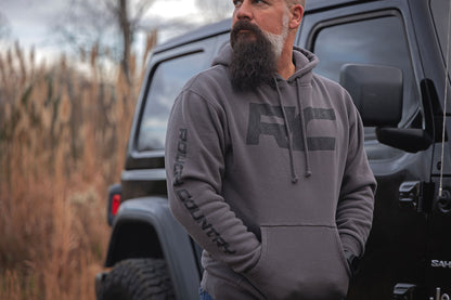 Rough Country | Rough Country Hoodie | RC Topographical Sleeve | Charcoal | 3XL | 940943XL