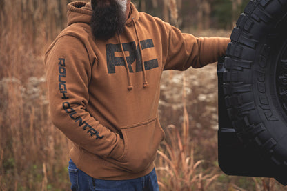 Rough Country | Rough Country Hoodie | RC Topographical Sleeve | Saddle | 3XL | 940953XL