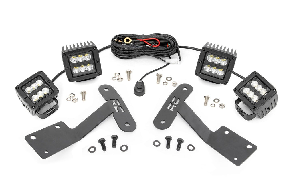 LED Light Kit | Ditch Mount | Dual 2" Black Pairs | Spot/Flood | Toyota Tundra (14-21) | 70866