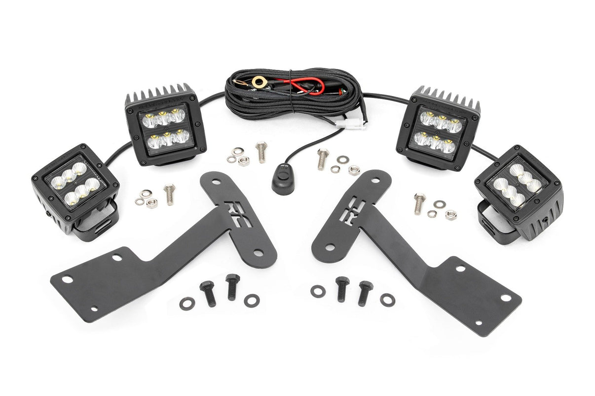 LED Light Kit | Ditch Mount | Dual 2" Black Pairs | Spot/Flood | Toyota Tundra (14-21) | 70866