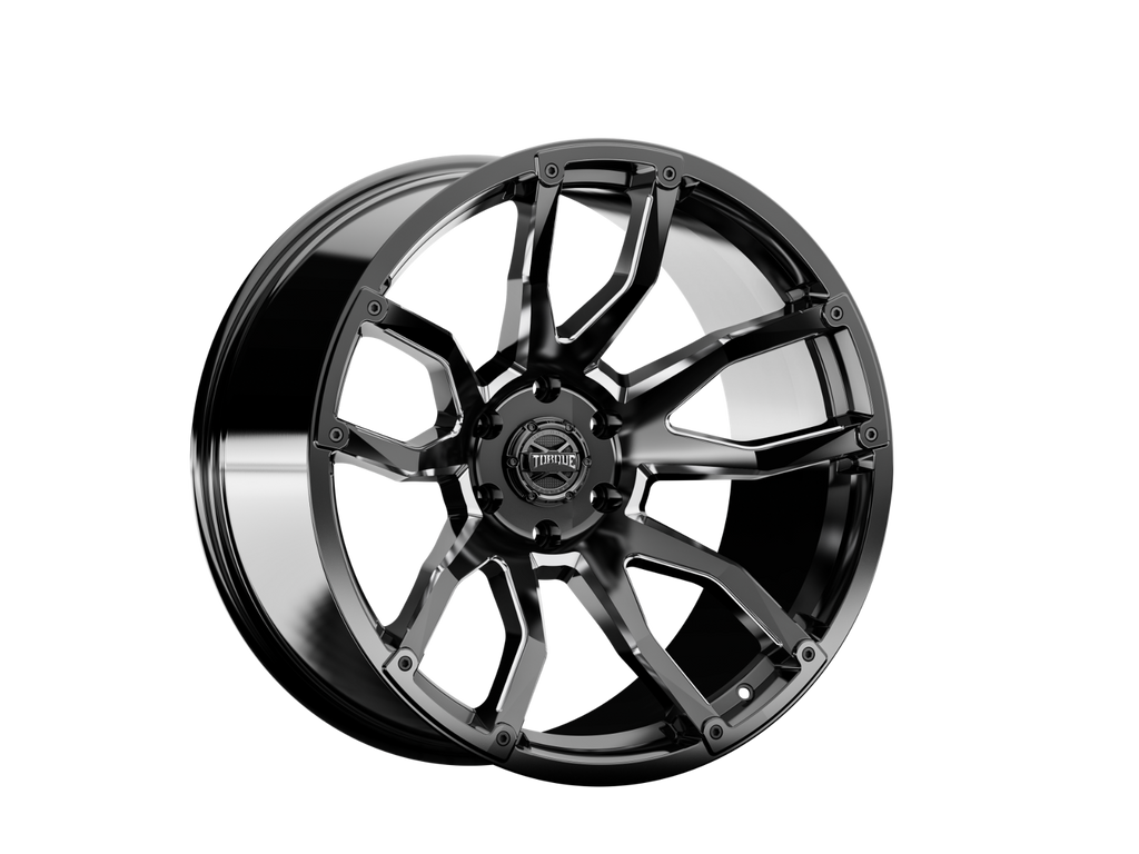 Rough Country | Torque Impact | Gloss Black w/Milled Accents | 20x9 | 6x5.5 | -12mm | TW403C-20908333-12