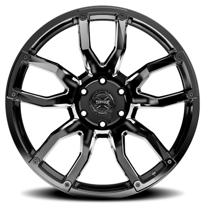 Torque Impact | Gloss Black w/Milled Accents | 20x9 | 8x180 | 0mm | TW403C-2090983300
