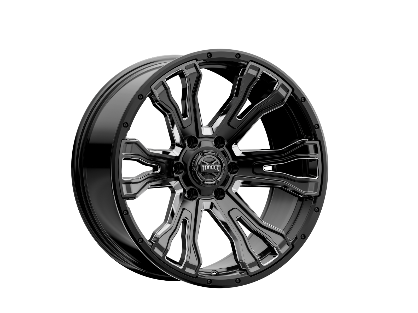 Torque Prime | Gloss Black w/Milled Accent | 20x9 | 6x5.5 | -12mm | TW407C-20908413-12