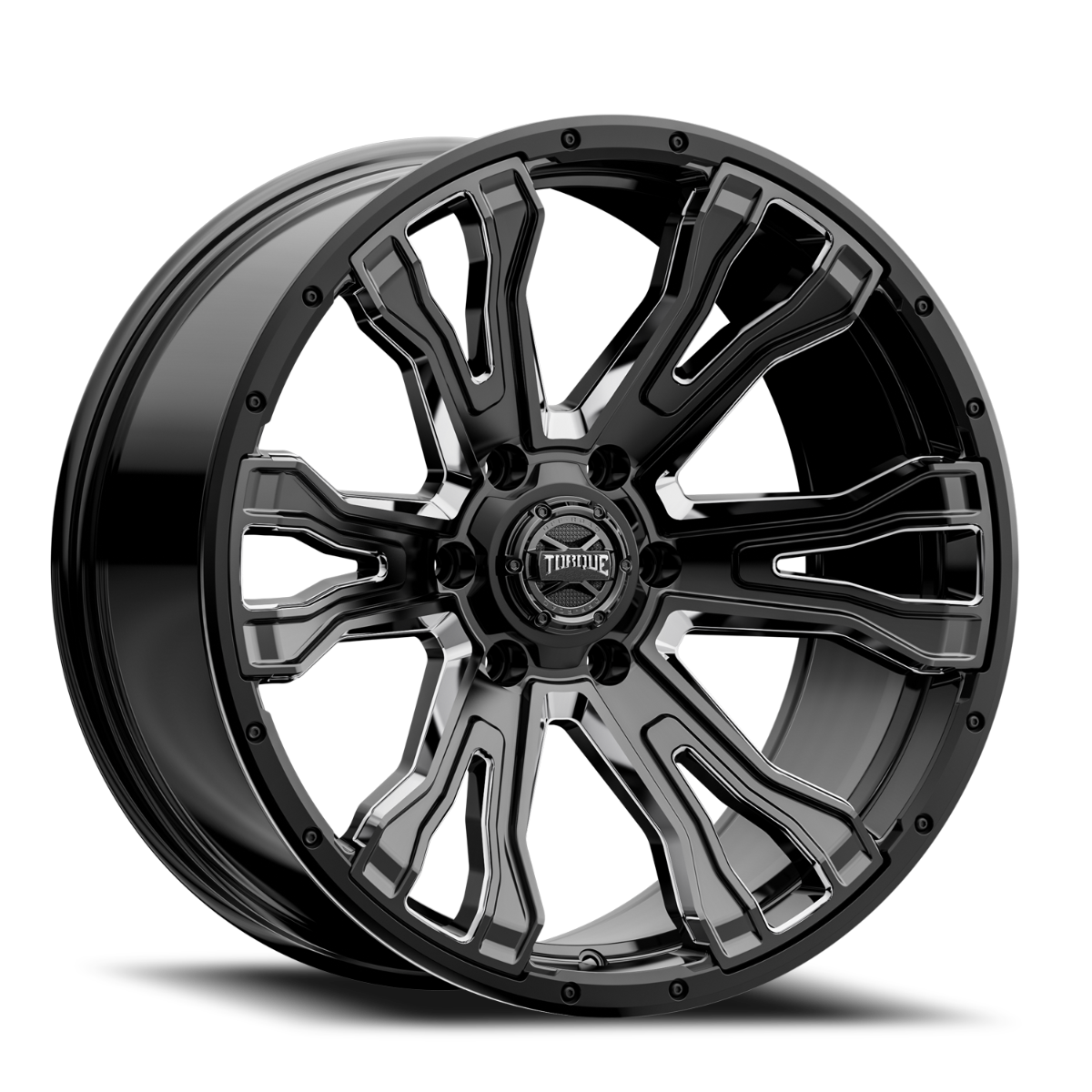 Torque Prime | Gloss Black w/Milled Accent | 20x9 | 6x5.5 | -12mm | TW407C-20908413-12