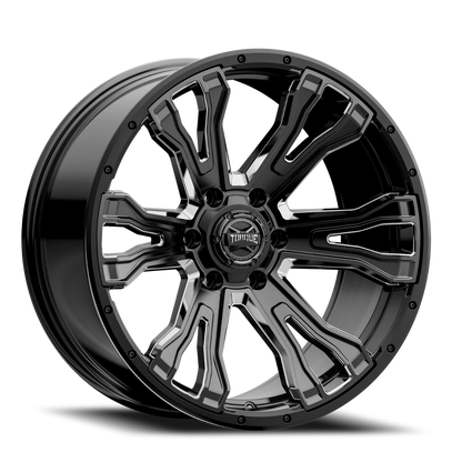 Torque Prime | Gloss Black w/Milled Accent | 20x9 | 6x5.5 | -12mm | TW407C-20908413-12
