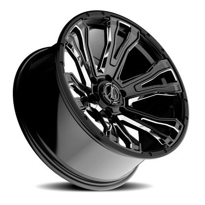 Torque Prime | Gloss Black w/Milled Accent | 20x9 | 6x5.5 | -12mm | TW407C-20908413-12