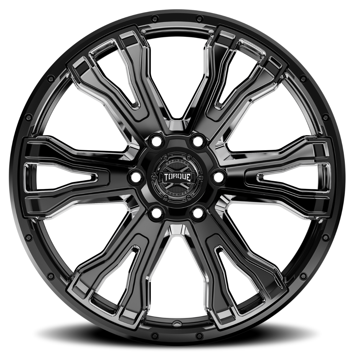 Torque Prime | Gloss Black w/Milled Accent | 20x9 | 6x5.5 | -12mm | TW407C-20908413-12