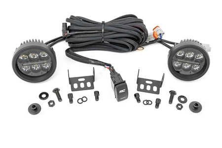 LED Light Kit | Ditch Mount | 3.5" Black Round Pair | Amber DRL | Ford Bronco (21-25) | 71078