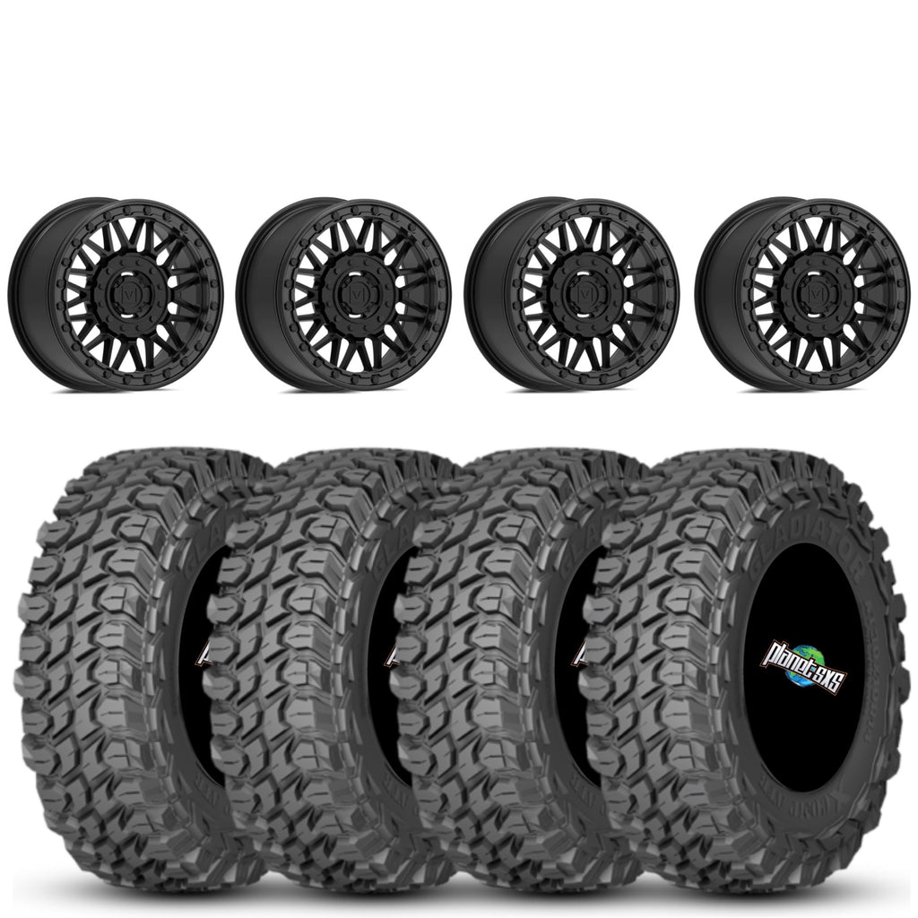 Valor V08 Beadlock 15x7 Satin Black 5+2 4/137 & 4/156 on Gladiator X Comp 10 Ply 32x10-15
