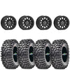 Valor V09 Satin Black Beadlock 15x10 Mounted on Maxxis Roxxzillas | 4/137 Bolt Pattern