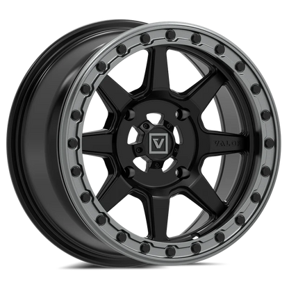 Valor V13 Satin Black Beadlock Wheels + Obor Roc Scraper Tires (Mounted Kit) – Fits UTVs with 5/4.5 Bolt Pattern