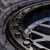 Valor V07 Satin Black w/ Orange Rings Beadlock  + Maxxis Roxxzilla Tires (Mounted Kit) – 15x7 | 4/156 Bolt Pattern | Rock-Ready Combo