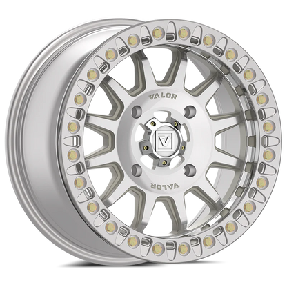 Valor Offroad V09 Raw Machined Beadlocks on Maxxis Carnivore Tires – UTV Wheel & Tire Kit