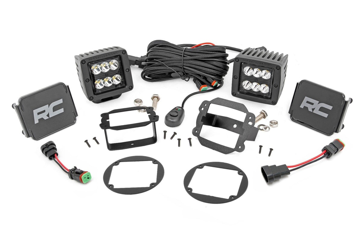 LED Light Kit | Fog Mount | 2" Black Pair | Jeep Wrangler JK/Wrangler Unlimited (10-18) | 70630