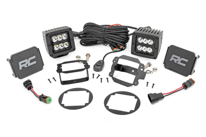 LED Light Kit | Fog Mount | 2" Black Pair | Jeep Wrangler JK/Wrangler Unlimited (10-18) | 70630