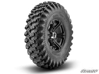 Sticky XT Warrior Tires 34x10x14 on 14x7 Bandit H-Series Black Wheels 4/156 Pattern