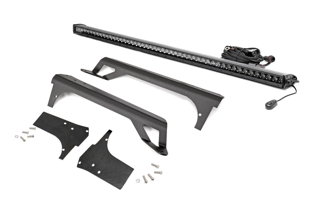 LED Light | Windshield Mnt | 50" Black Single Row | White DRL | Jeep Wrangler TJ (97-06) | 70588BLDRL