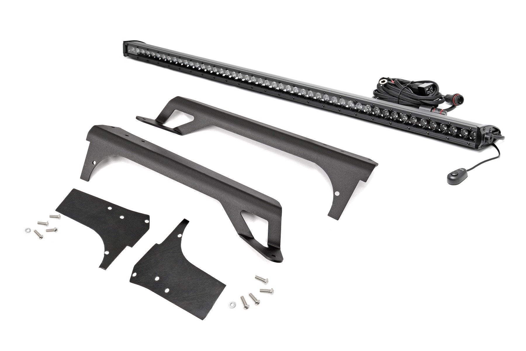 LED Light | Windshield Mnt | 50" Black Single Row | White DRL | Jeep Wrangler TJ (97-06) | 70588BLDRL