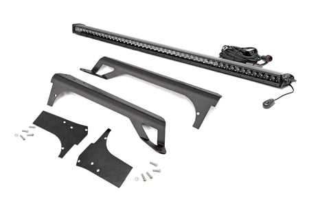 LED Light | Windshield Mnt | 50" Black Single Row | White DRL | Jeep Wrangler TJ (97-06) | 70588BLDRL