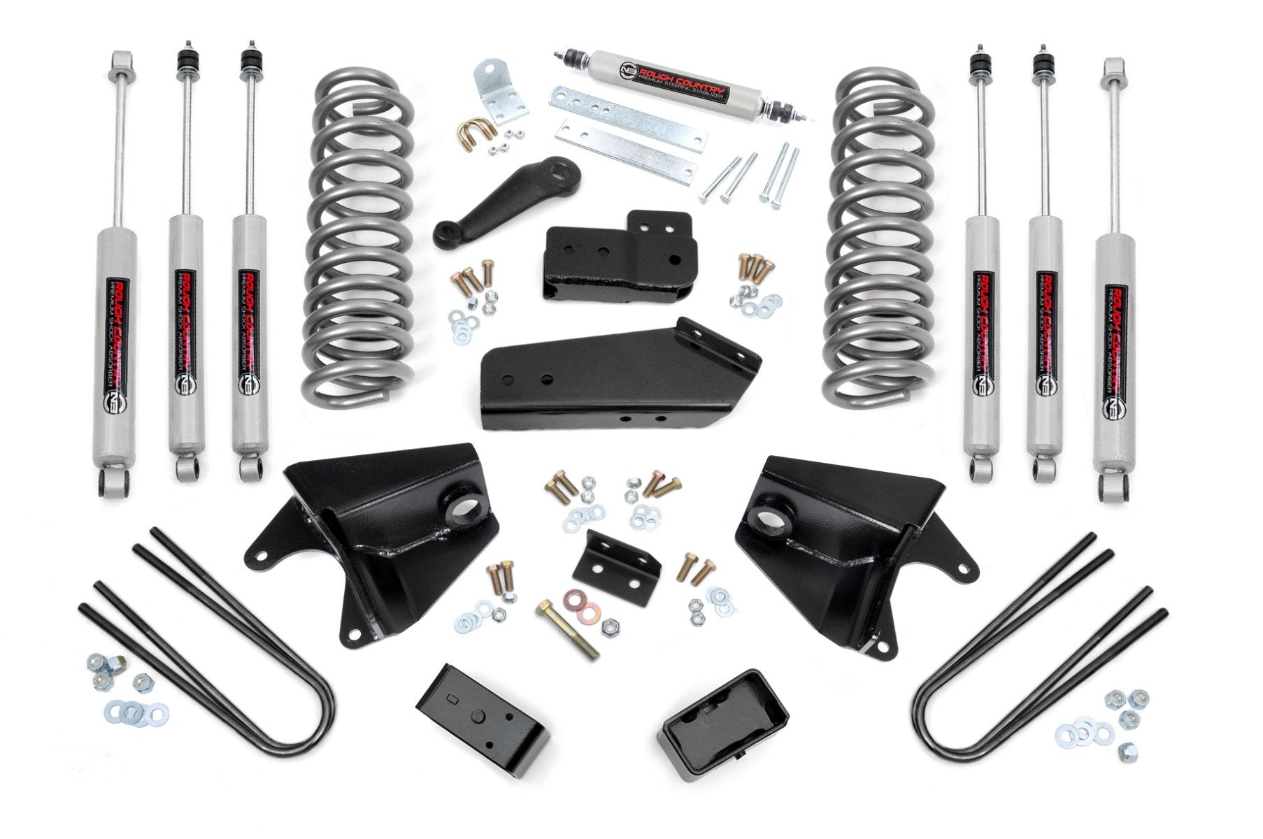 4 Inch Lift Kit | Quad Front Shocks | Rear Blocks | Ford Bronco 4WD (80-96) | 465B33