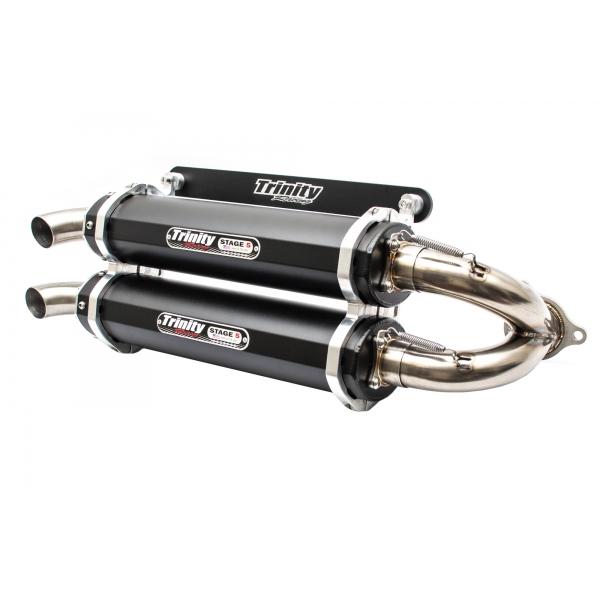 Trinity Racing Exhaust for RZR XP TURBO/TURBO S DUAL SLIP-ON BLACK 16-19