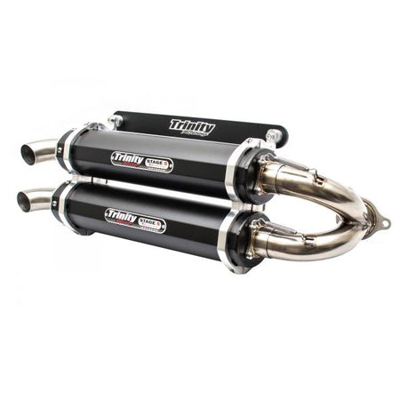 Trinity Racing Exhaust for RZR XP TURBO/TURBO S DUAL SLIP-ON BLACK 16-19