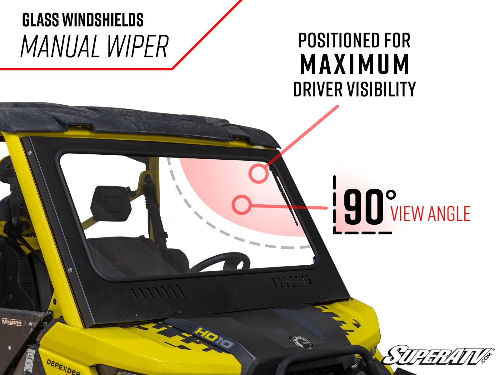 Super ATV CAN-AM DEFENDER GLASS WINDSHIELD – PlanetSXS.com