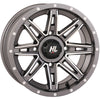 14x7 4/137 4+3 (+10mm) UTV SidebySide RZR Ranger X3 Can-AM Talon Honda KRX Kawasaki YXZ Yamaha High Lifter  HL22 Wheel Gun Metal Grey-Mach