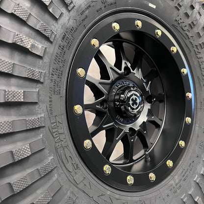 Maxxis Roxxzilla Tires + Frontline 223 Beadlock Wheels Matte Black (Mounted Kit) 4/137 Bolt Pattern