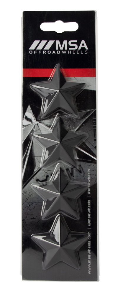 MSA Offroad Wheels MSA STAR LOGO - BLACK (4PK) - MSA WHEELS