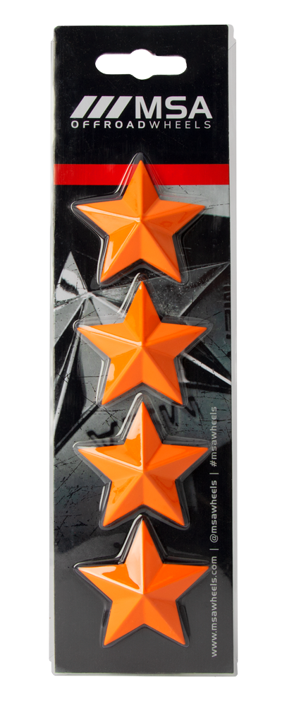 MSA Offroad Wheels MSA STAR LOGO - ORANGE (4PK) - MSA WHEEL