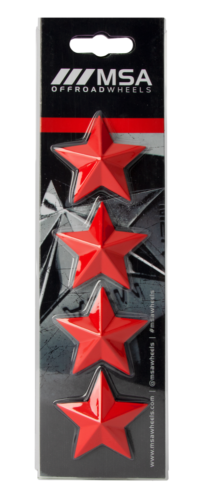 MSA Offroad Wheels MSA STAR LOGO - RED (4PK) - MSA WHEELS