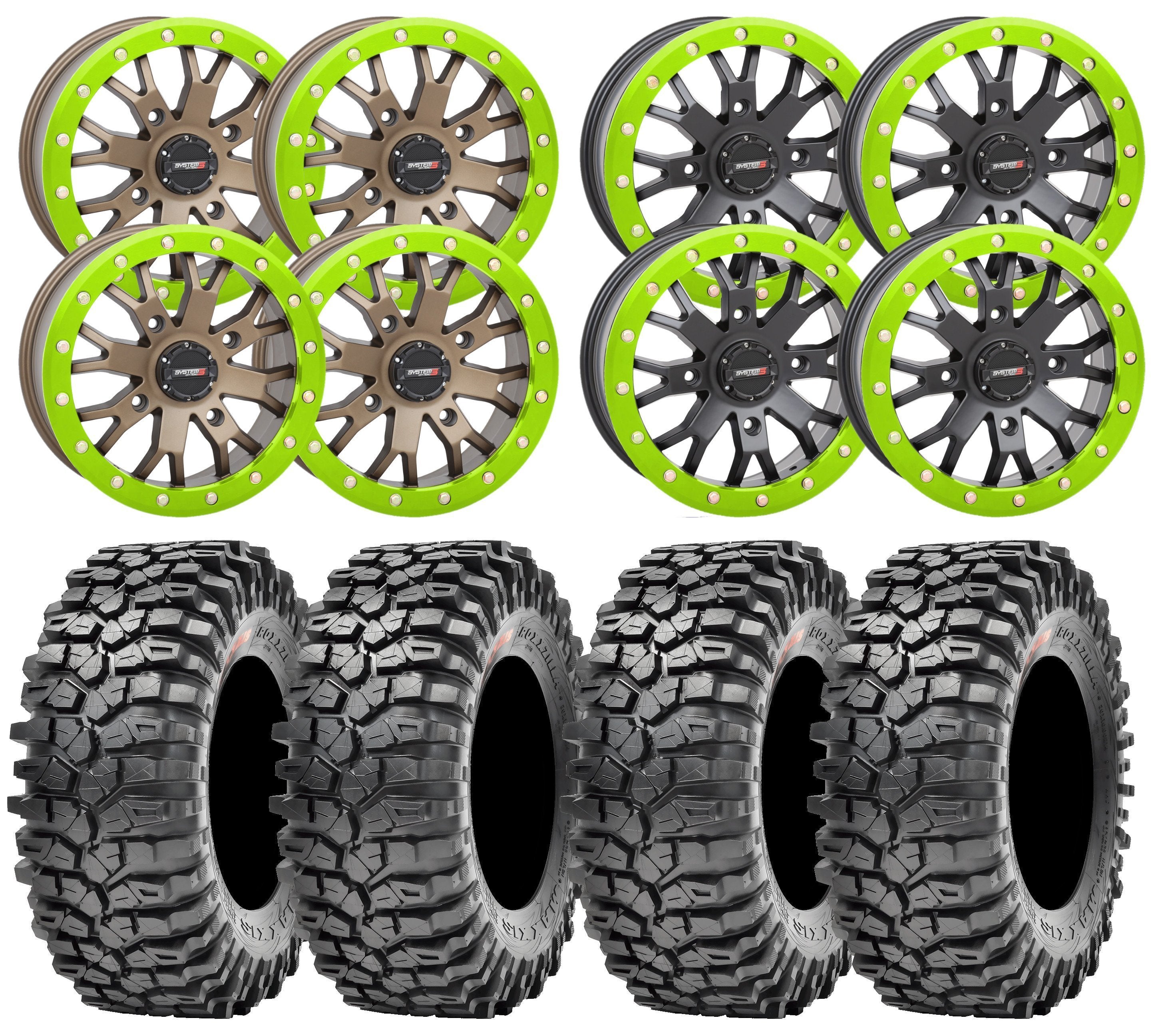 System3 SB 4 and Maxxis Roxxzilla UTV Wheel and Tire Kit