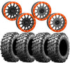 System 3 SB-5 ORANGE Beadlock Wheel and Maxxis Carnivore Tire Kit