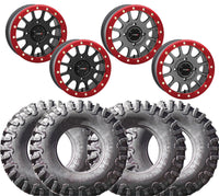 System 3 SB-5 RED Beadlock Wheel and SuperGrip K9 Tire Kit