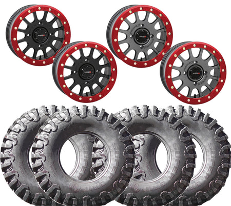 System 3 SB-5 RED Beadlock Wheel and SuperGrip K9 Tire Kit