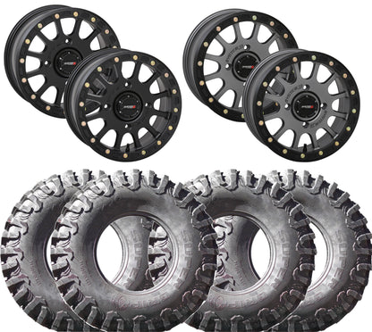 System 3 SB-5 Black Beadlock Wheel and SuperGrip K9 Tire Kit