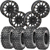 System 3 SB5 Beadlock Wheels Matte Black Mounted on Maxxis Roxxzilla Tires 4/156 Bolt Pattern – UTV Kit | PlanetSXS