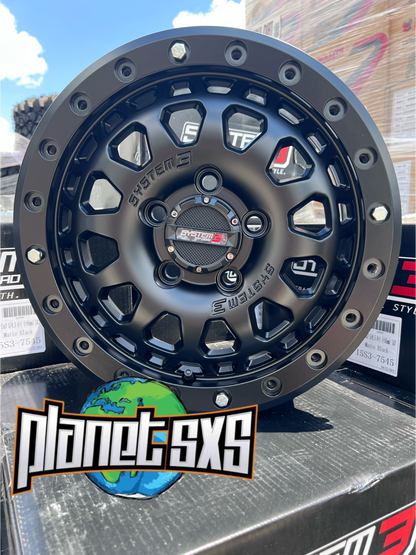 System 3 SB6 Beadlock Wheel – Matte Black  15x7 | Fits Polaris, Can-Am, Honda UTVs