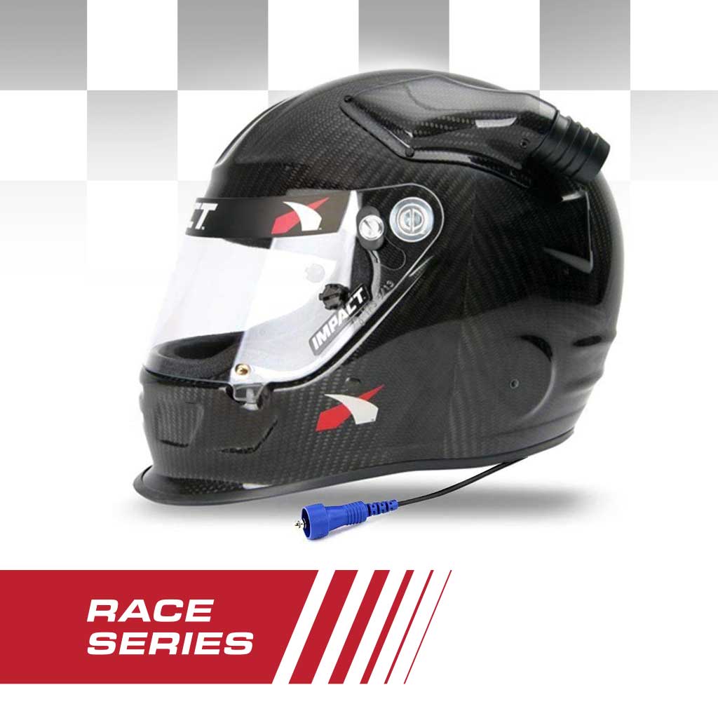 IMPACT CARBON FIBER OS20 RACE OFFSET AIR HELMET WIRED OFFROAD (X-LARGE)